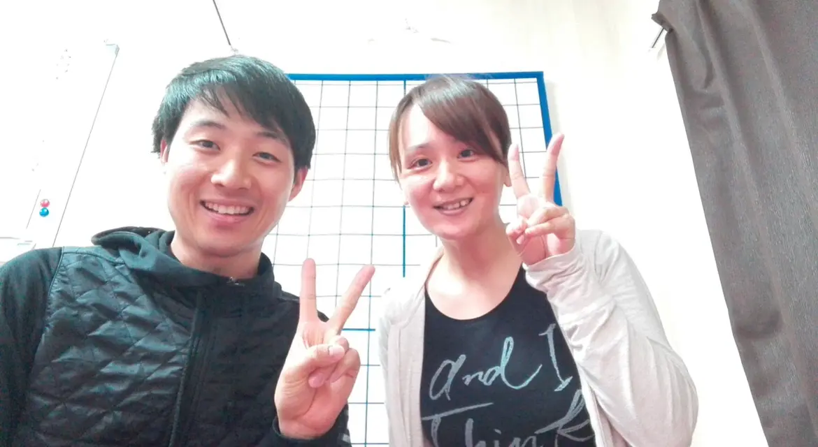 H・Mさまとトレーナーとのツーショット写真